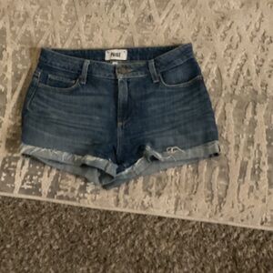 PAIGE Women's Classic Blue Jean Shorts